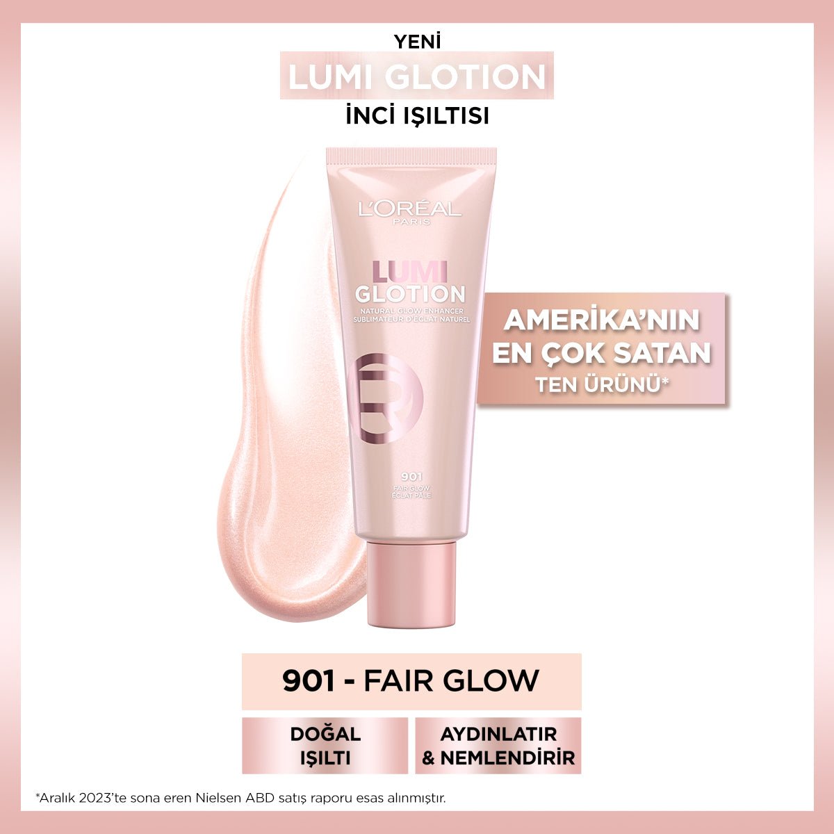 Loreal Paris Glotion All - In - One Doğal Işıltı 901 - Fair Glow 40 ml - Melori