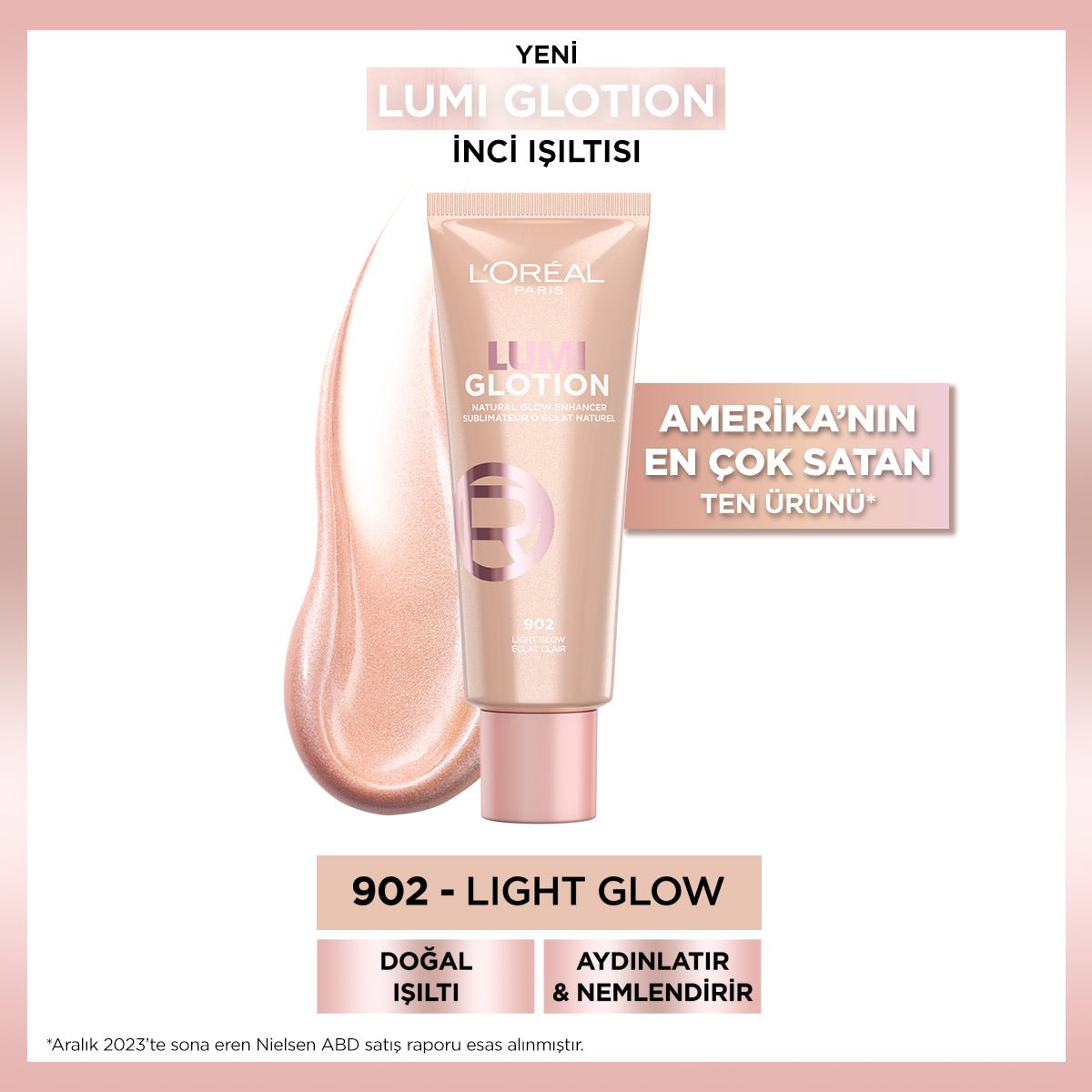 Loreal Paris Glotion All - In - One Doğal Işıltı 902 - Light Glow 40 ml - Melori