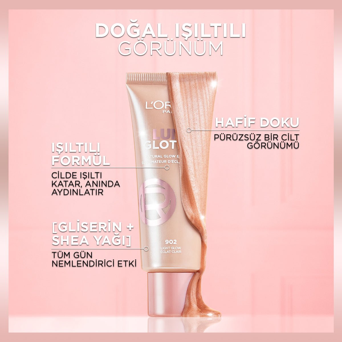 Loreal Paris Glotion All - In - One Doğal Işıltı 902 - Light Glow 40 ml - Melori