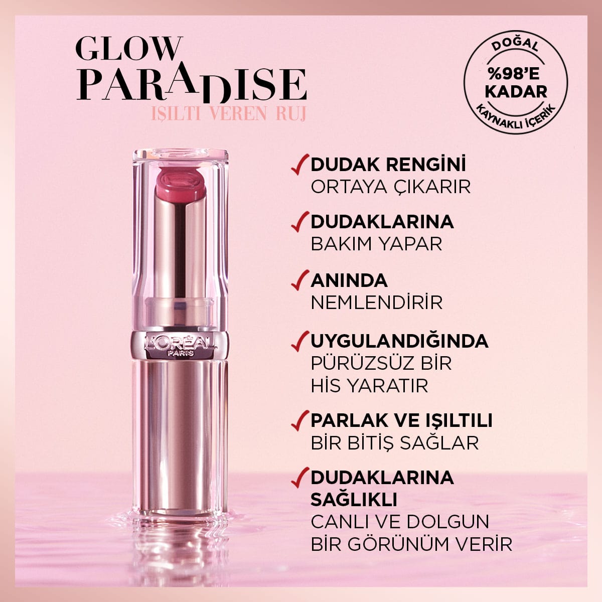 Loreal Paris Glow Paradise Balm - in - Lipstick - Işıltı Veren Ruj 112 Pastel Exaltation - Melori