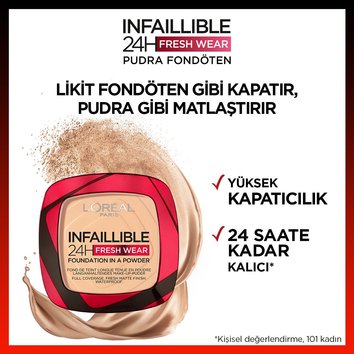 Loreal Paris Infaillible 24H Fresh Wear Pudra Fondöten 40 Cashmere - Melori