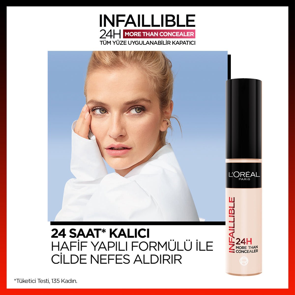 Loreal Paris Infaillible 24H Tüm Yüze Uygulanabilir Kapatıcı - 322 Ivory - Melori