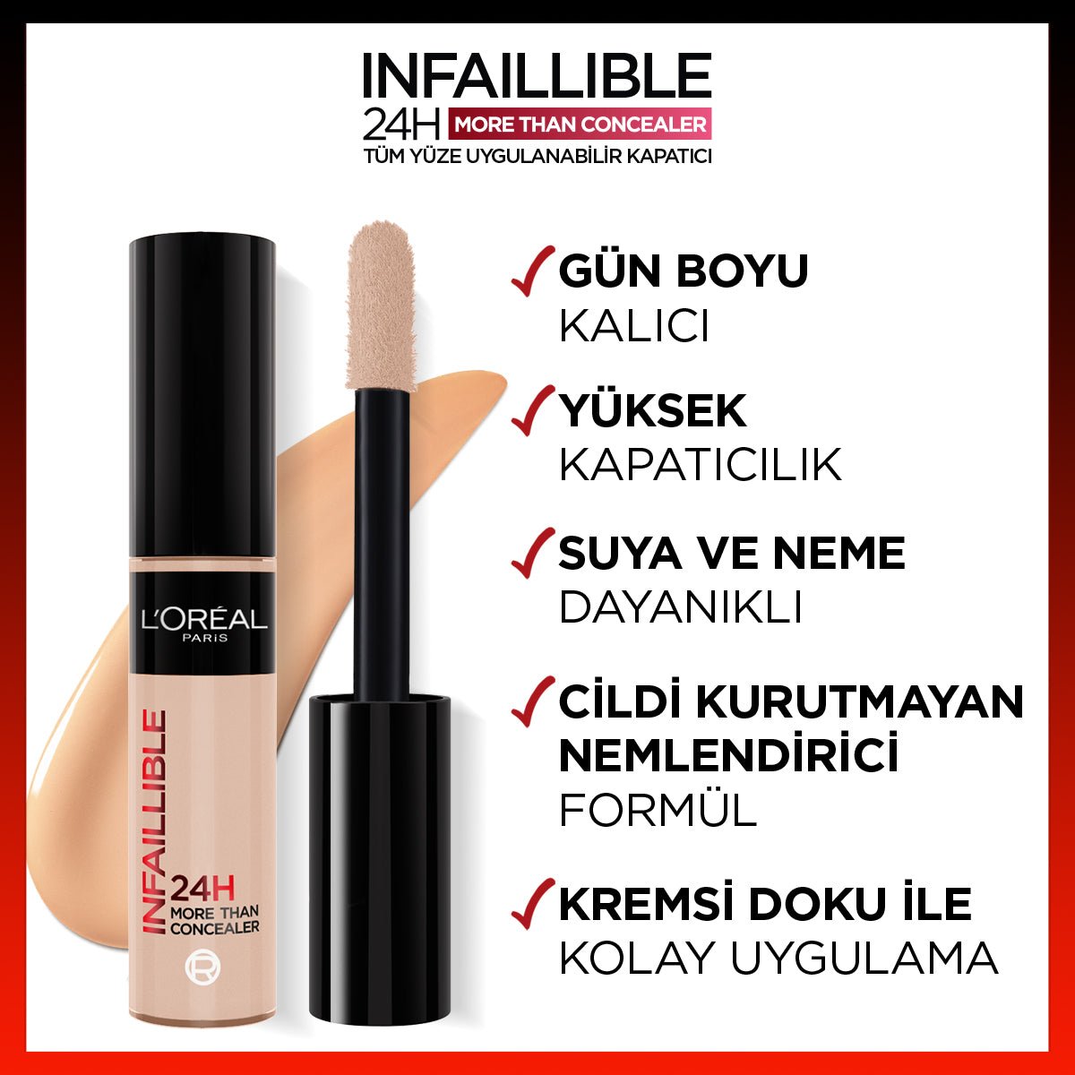 Loreal Paris Infaillible 24H Tüm Yüze Uygulanabilir Kapatıcı - 326 Vanilla - Melori