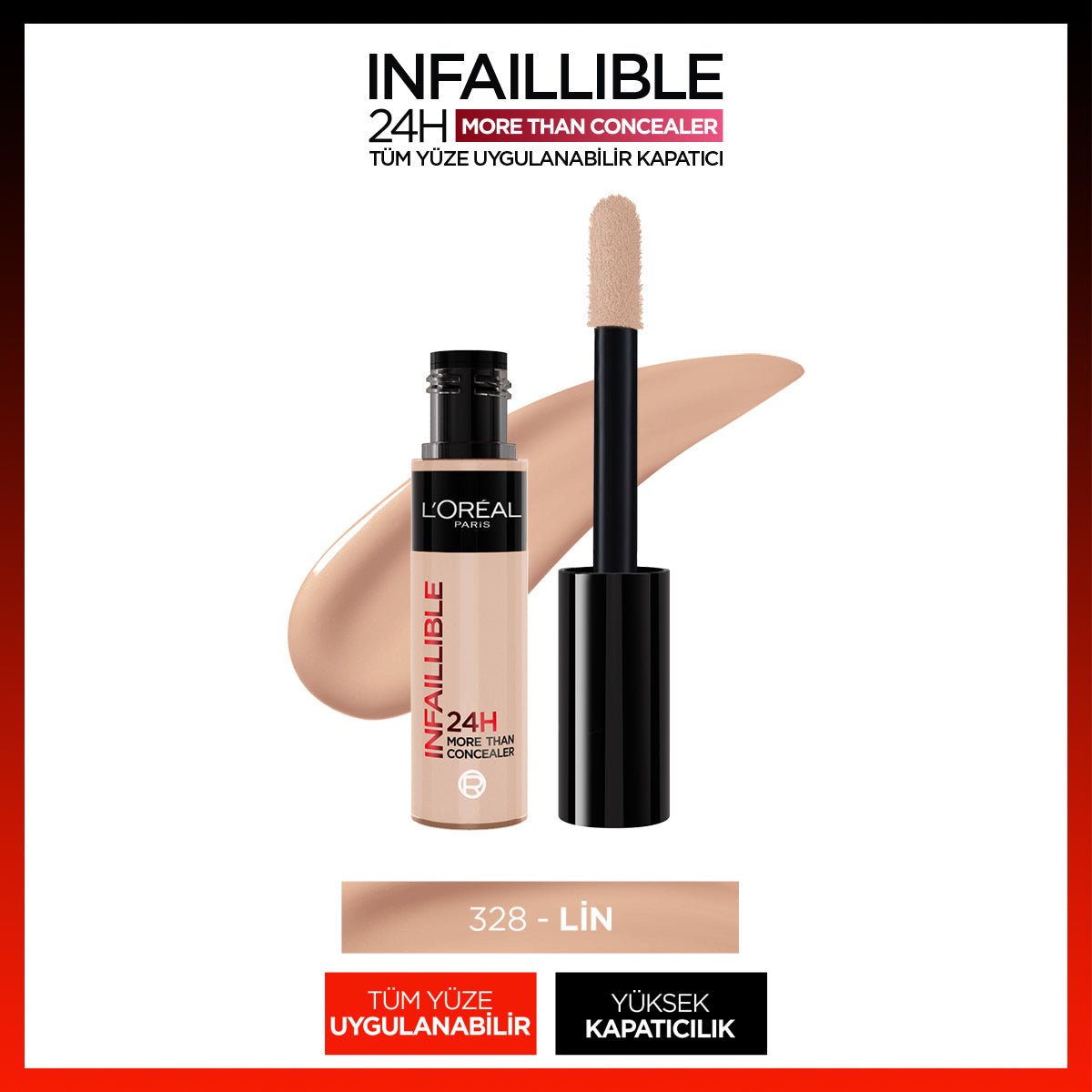 Loreal Paris Infaillible 24H Tüm Yüze Uygulanabilir Kapatıcı - 328 Lin - Melori