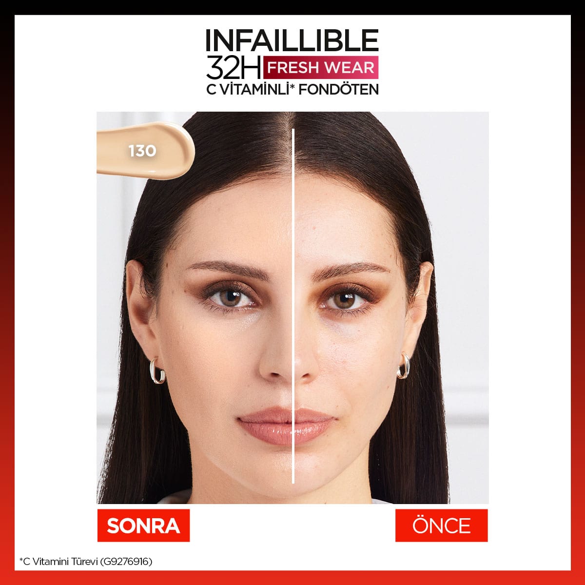 Loreal Paris Infaillible 32H Fresh Wear C Vitaminli Fondöten - 130 True Beige - Melori