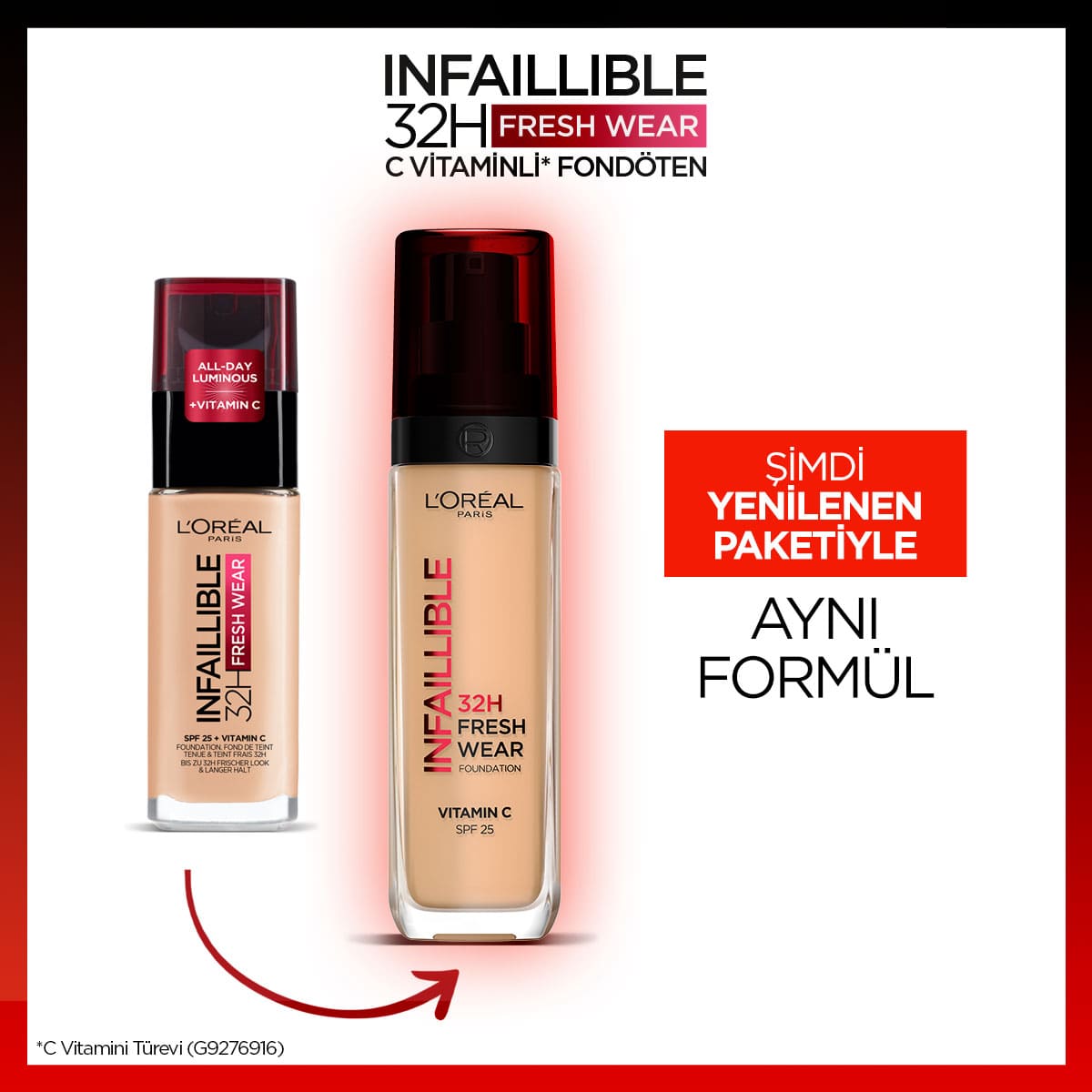 Loreal Paris Infaillible 32H Fresh Wear C Vitaminli Fondöten - 145 Rose Beige - Melori