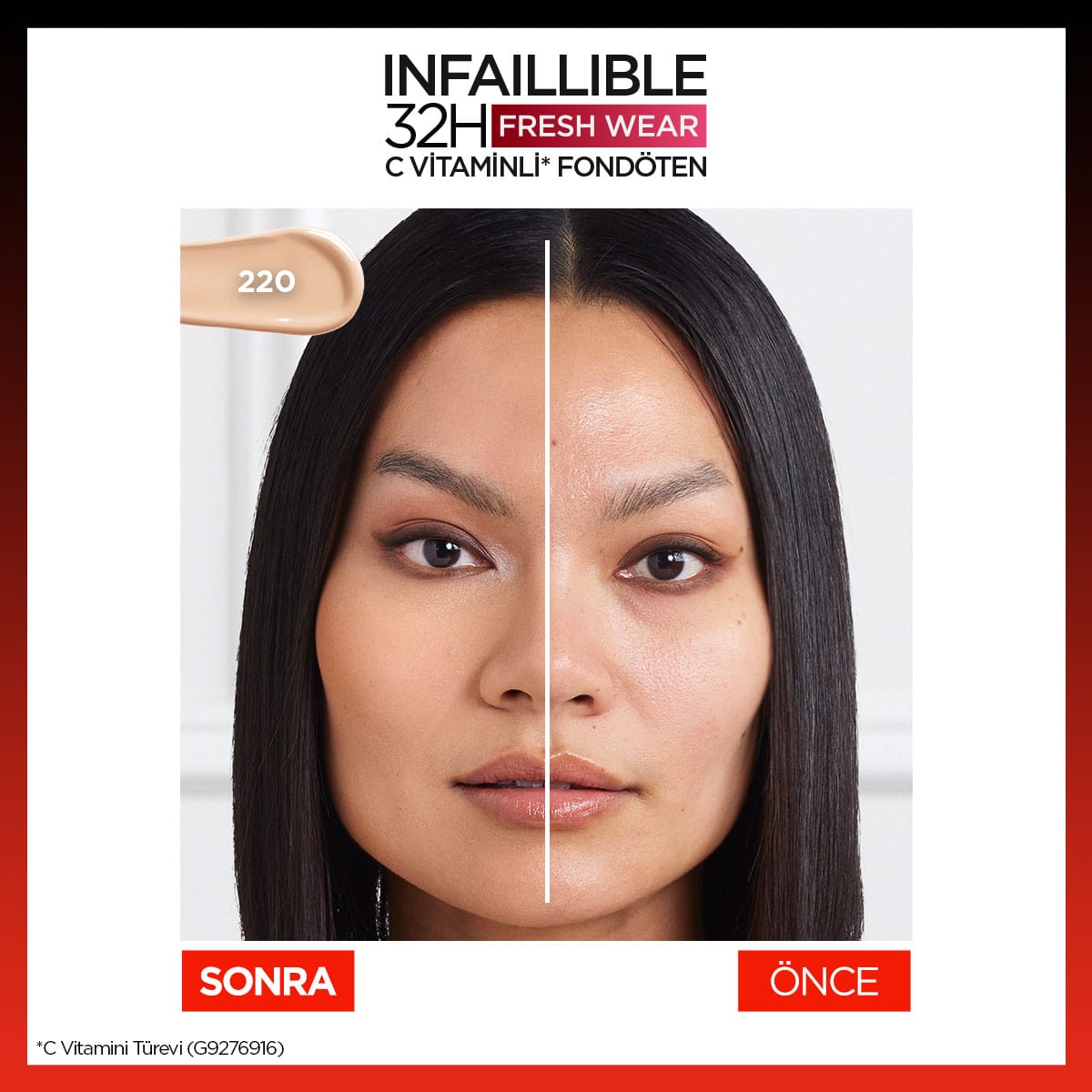 Loreal Paris Infaillible 32H Fresh Wear C Vitaminli Fondöten - 220 Sand - Melori