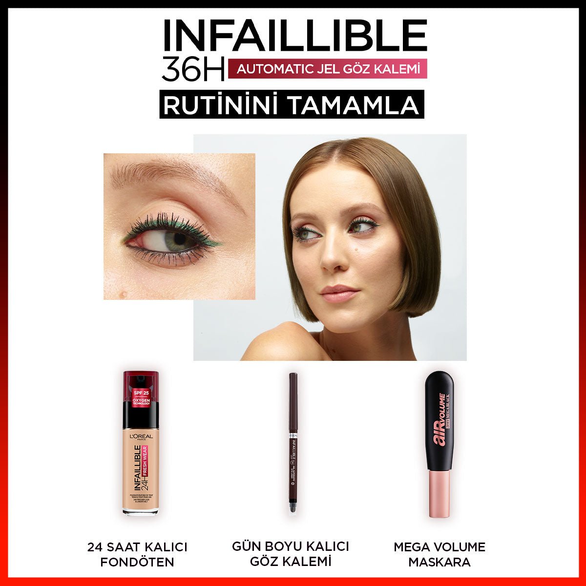 Loreal Paris Infaillible Automatic Jel Göz Kalemi - Mat Siyah - Melori