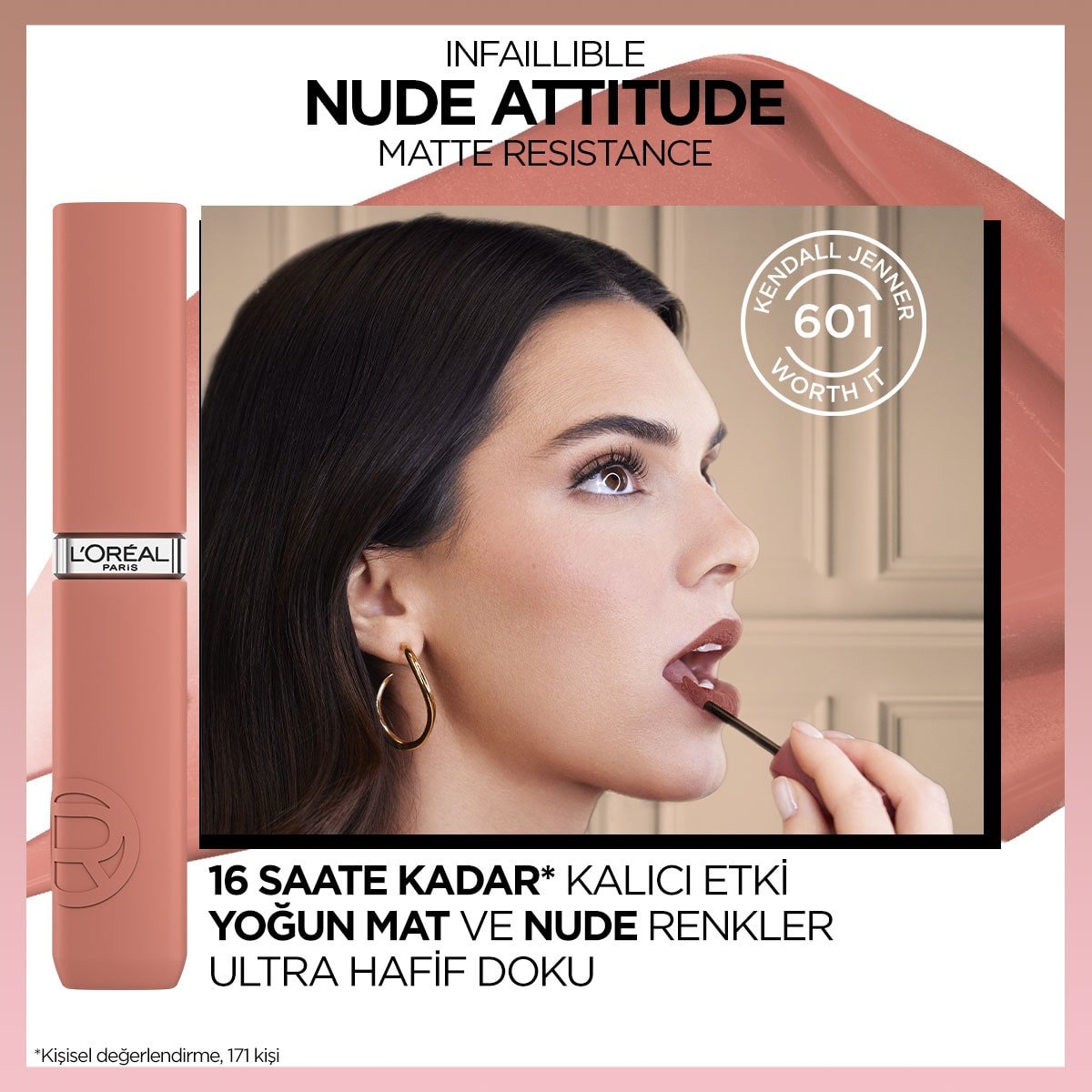 Loreal Paris Infaillible Matte Resistance Likit Mat Ruj - 601 Worth It - Melori