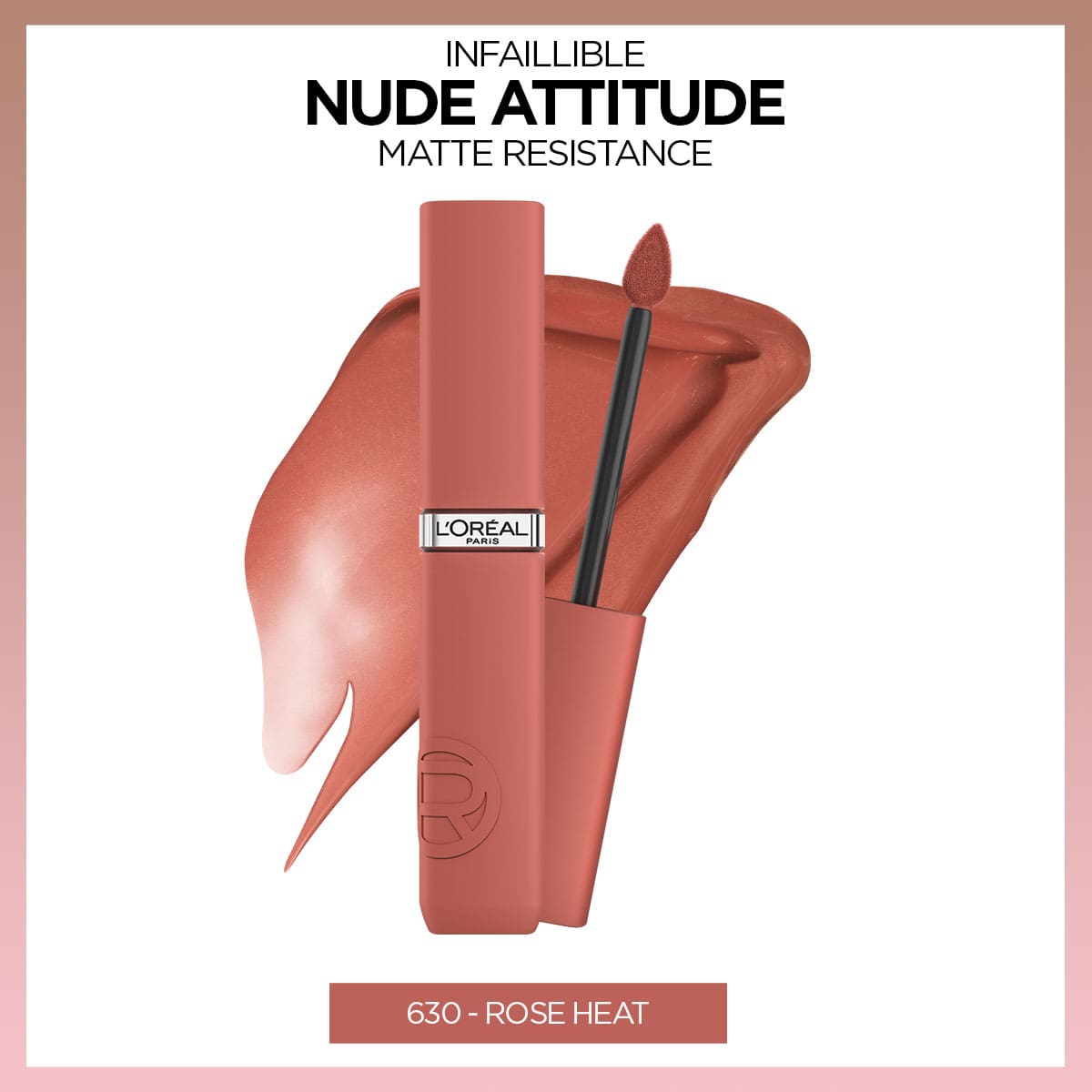 Loreal Paris Infaillible Matte Resistance Likit Mat Ruj - 630 Rose Heat - Melori