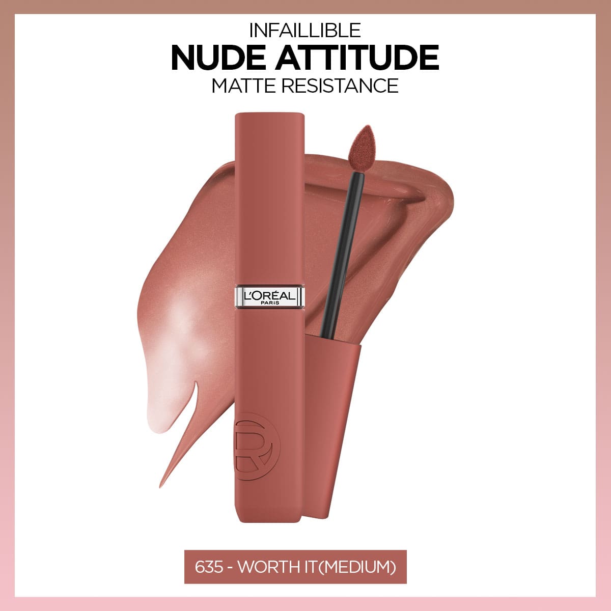 Loreal Paris Infaillible Matte Resistance Likit Mat Ruj - 635 Worth It (Medium) - Melori