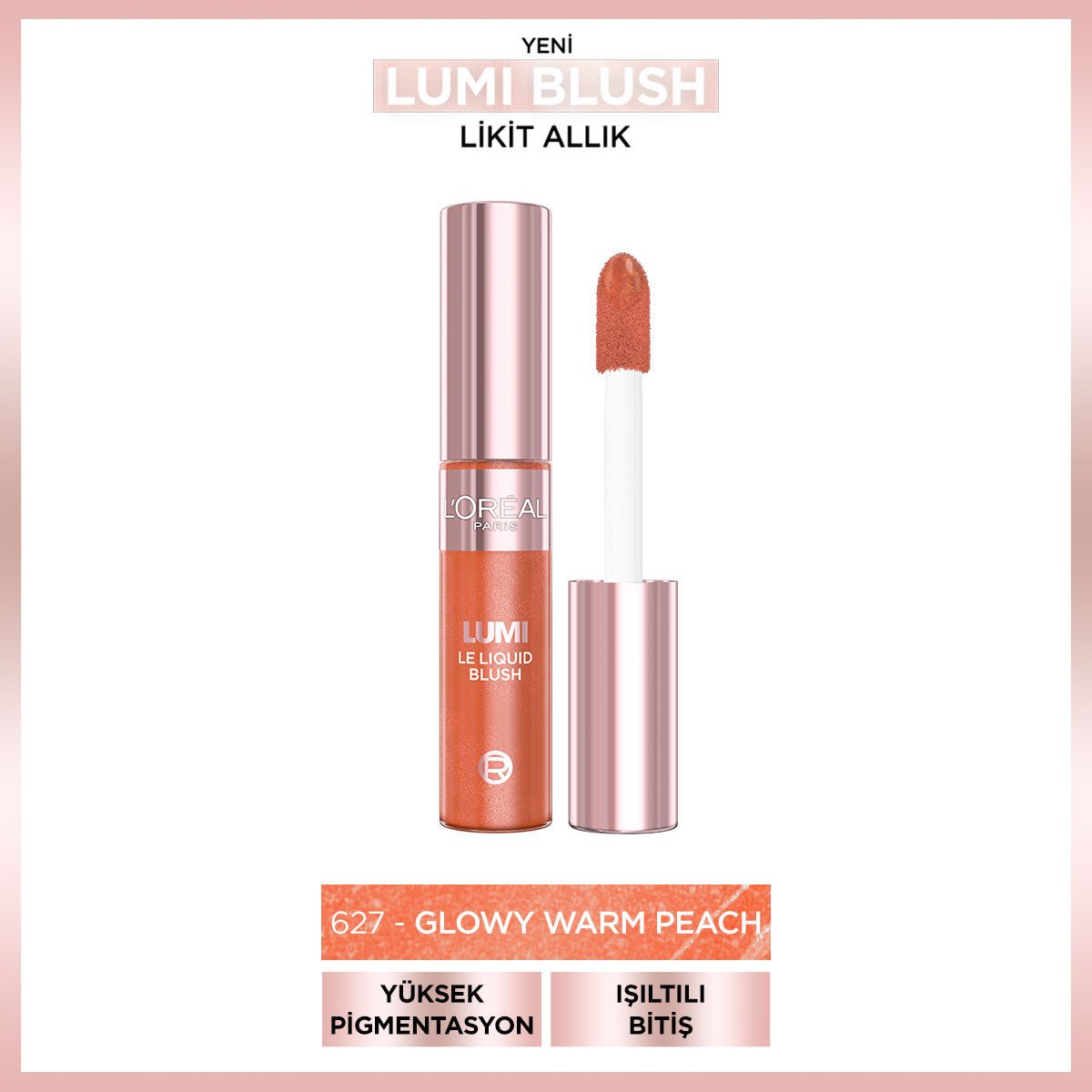 Loreal Paris Lumi Blush Likit Allık - 627 Glowy Warm Peach - Melori