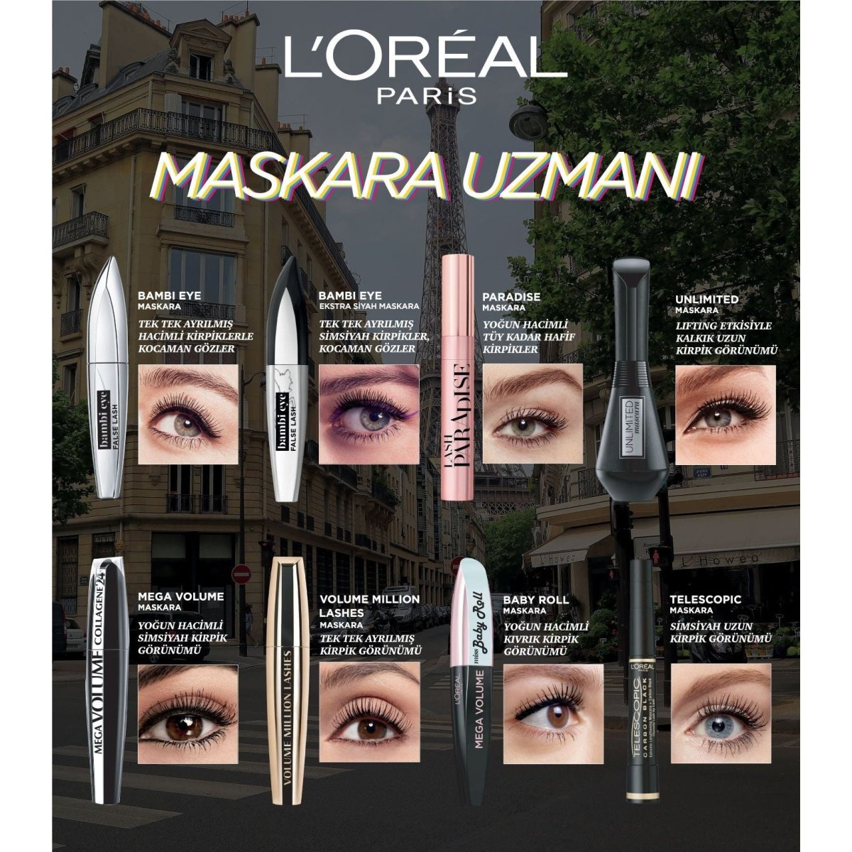 Loreal Paris Mega Volume Collagene 24H Siyah Maskara - Melori