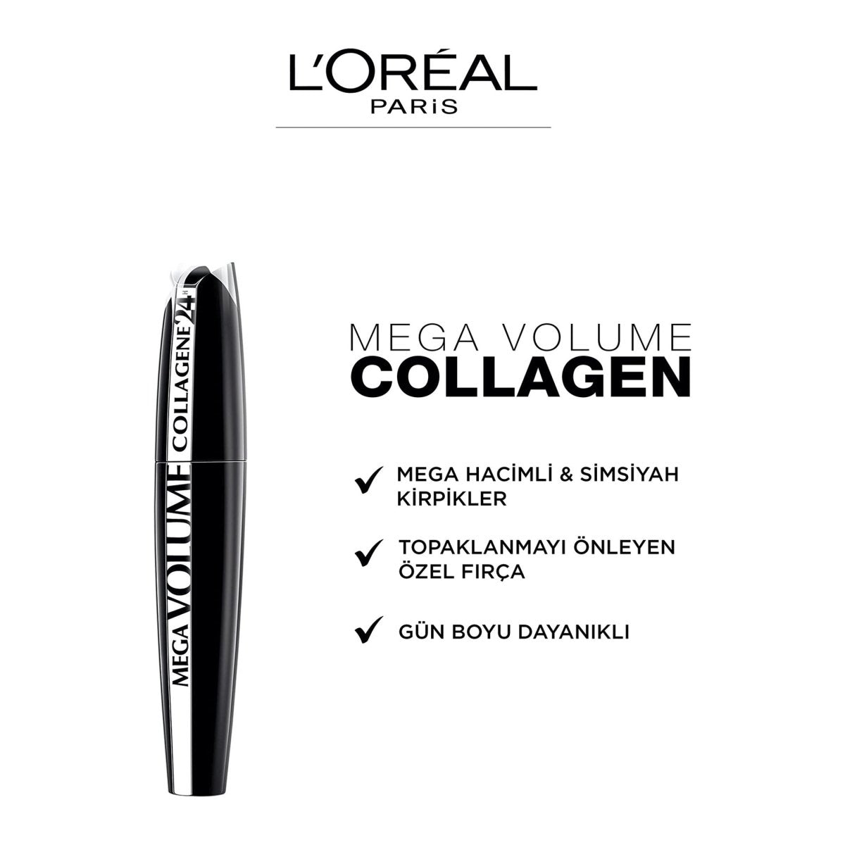 Loreal Paris Mega Volume Collagene 24H Siyah Maskara - Melori