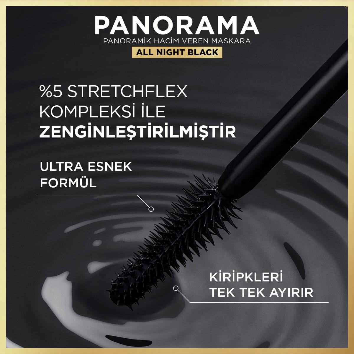 Loreal Paris Panorama Hacim Veren Maskara All Night Black - Siyah - Melori