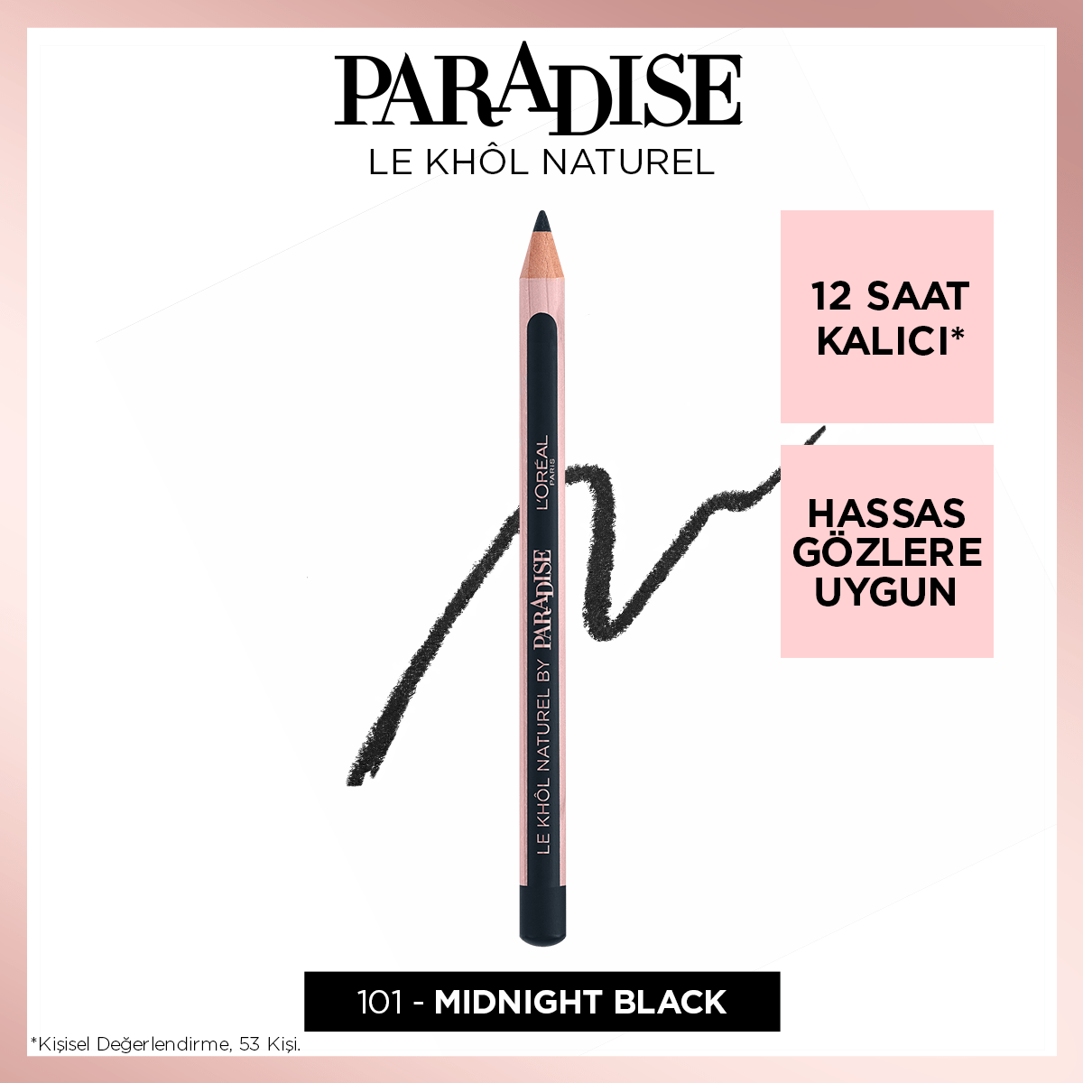 Loreal Paris Paradise Le Khol Göz Kalemi 101 Midnight Black Siyah Göz Kalemi - Melori