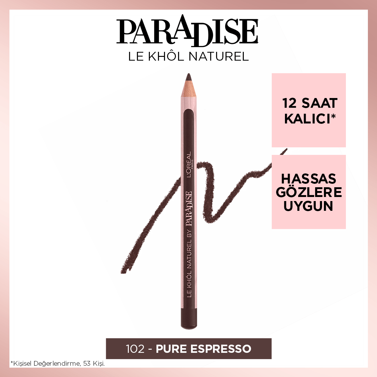 Loreal Paris Paradise Le Khol Göz Kalemi 102 Pure Espresso Kahverengi Göz Kalemi - Melori