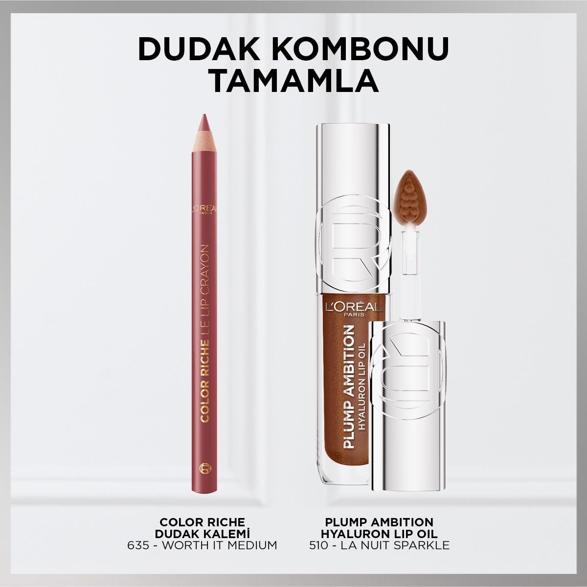 Loreal Paris Plump Ambition Hyaluron Lip Oil Besleyici ve Nemlendirici Dudak Parlatıcısı - 510 La Nuit Sparkle - Melori