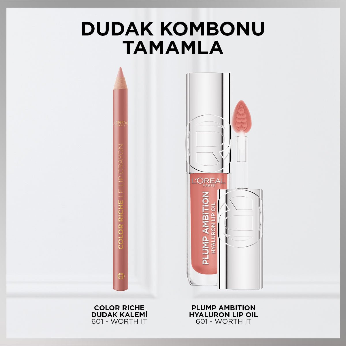 Loreal Paris Plump Ambition Hyaluron Lip Oil Besleyici ve Nemlendirici Dudak Parlatıcısı - 601 Worth It - Melori
