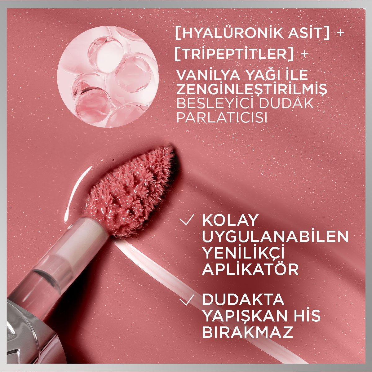 Loreal Paris Plump Ambition Hyaluron Lip Oil Besleyici ve Nemlendirici Dudak Parlatıcısı - 641 Latte Glace - Melori