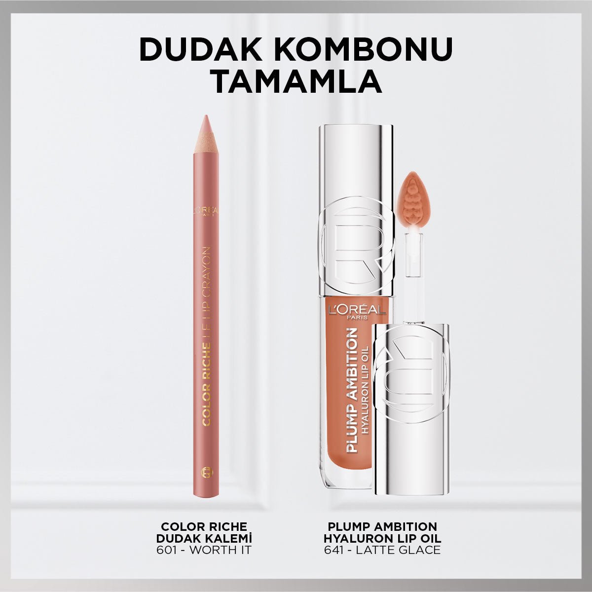 Loreal Paris Plump Ambition Hyaluron Lip Oil Besleyici ve Nemlendirici Dudak Parlatıcısı - 641 Latte Glace - Melori
