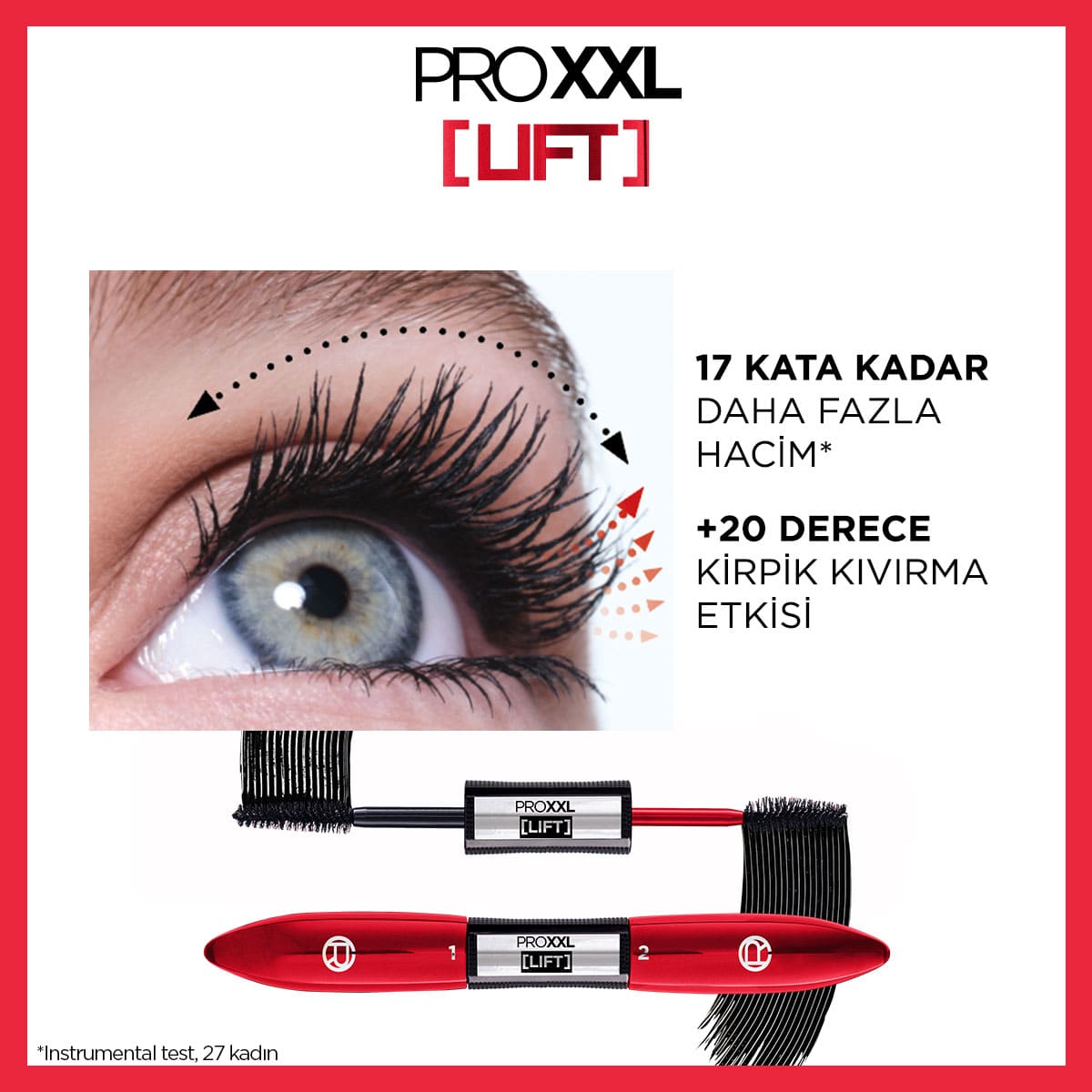 Loreal Paris Pro XXL Lift Çift Taraflı Maskara - Kirpik Lifting Etkisi - Melori