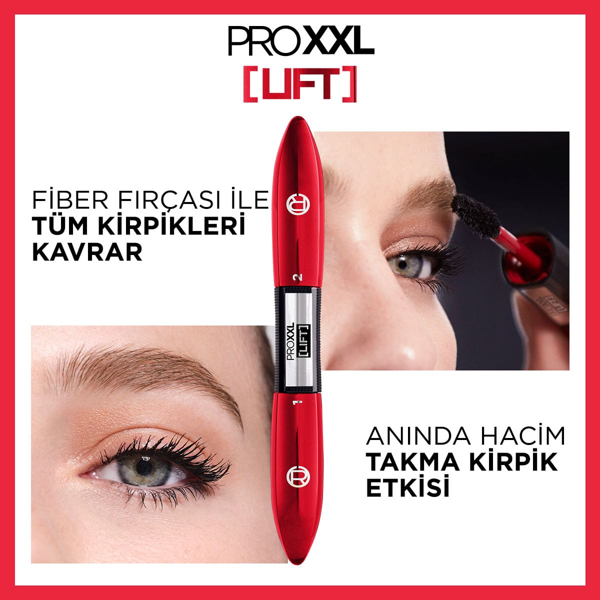 Loreal Paris Pro XXL Lift Çift Taraflı Maskara - Kirpik Lifting Etkisi - Melori