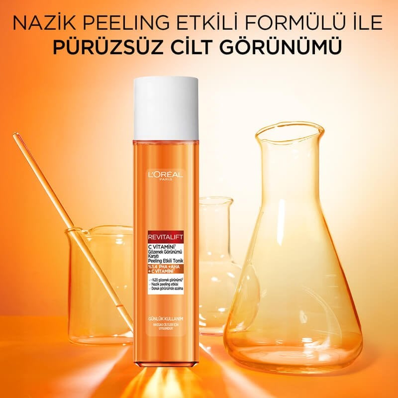 Loreal Paris Revitalift C Vitamini Gözenek Görünümü Karşıtı Peeling Etkili Tonik 180 ml - Melori