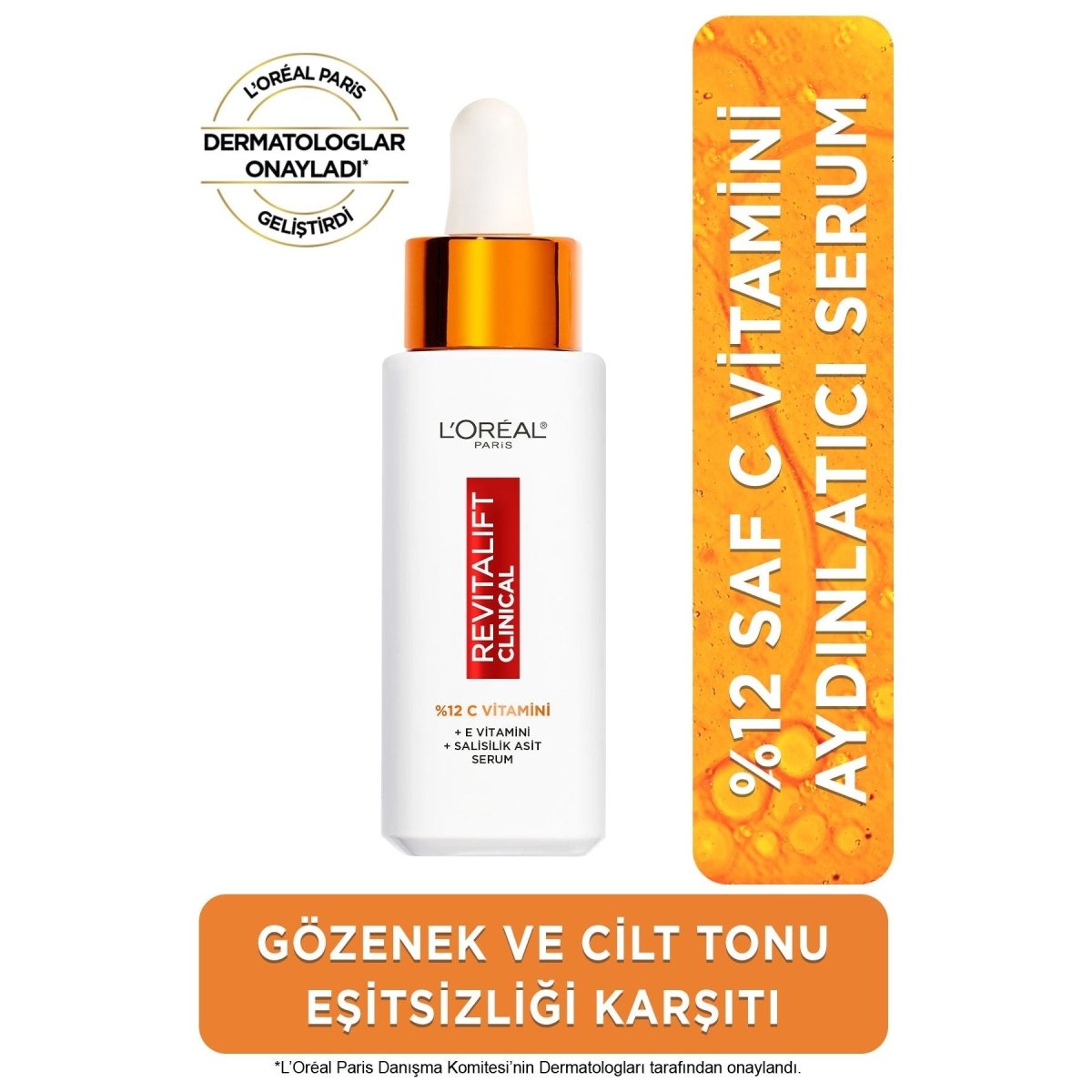 Loreal Paris Revitalift Clinical %12 Saf C Vitamini Aydınlatıcı, Ton Eşitleyici, Gözenek Karşıtı Serum 30 ml - Melori