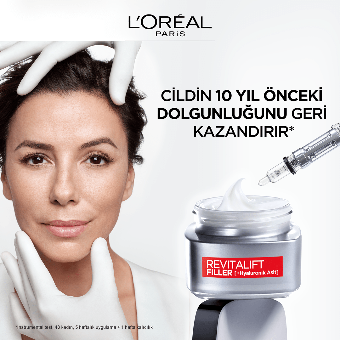 Loreal Paris Revitalift Filler Yoğun Dolgunlaştırıcı Yaşlanma Karşıtı Gündüz Kremi 50ml - Hyaluronik Asit - Melori