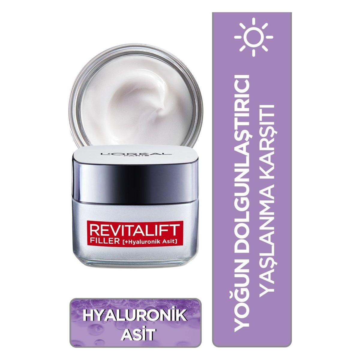 Loreal Paris Revitalift Filler Yoğun Dolgunlaştırıcı Yaşlanma Karşıtı Gündüz Kremi 50ml - Hyaluronik Asit - Melori