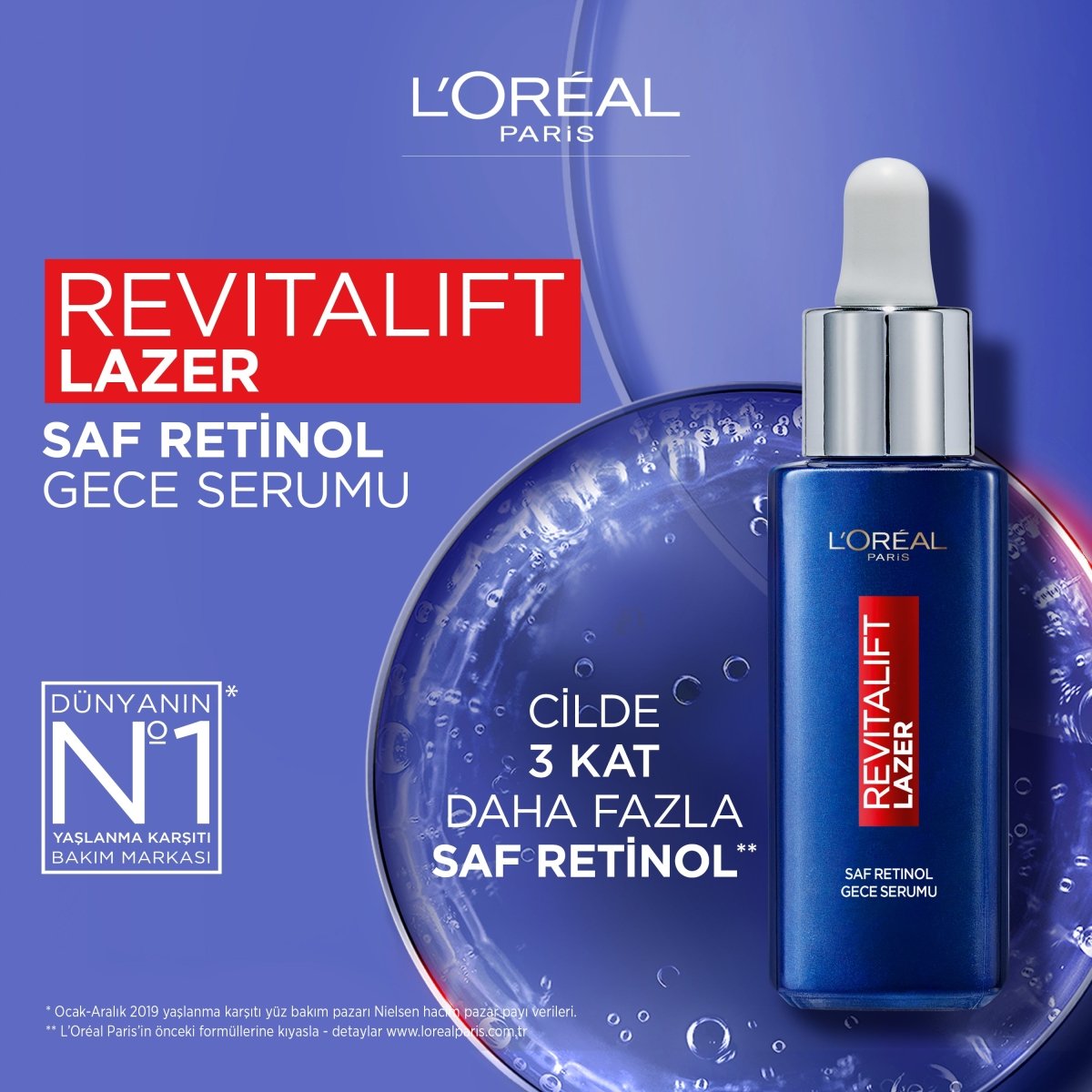 Loreal Paris Revitalift Lazer Saf Retinol Gece Serumu 30 ml - Melori