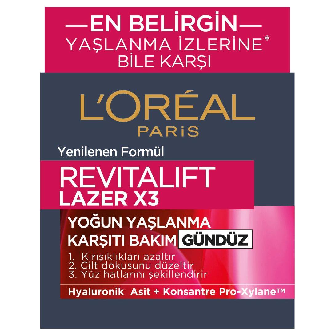 Loreal Paris Revitalift Lazer X3 Yoğun Yaşlanma Karşıtı Gündüz Bakım Kremi 50 ml - Melori