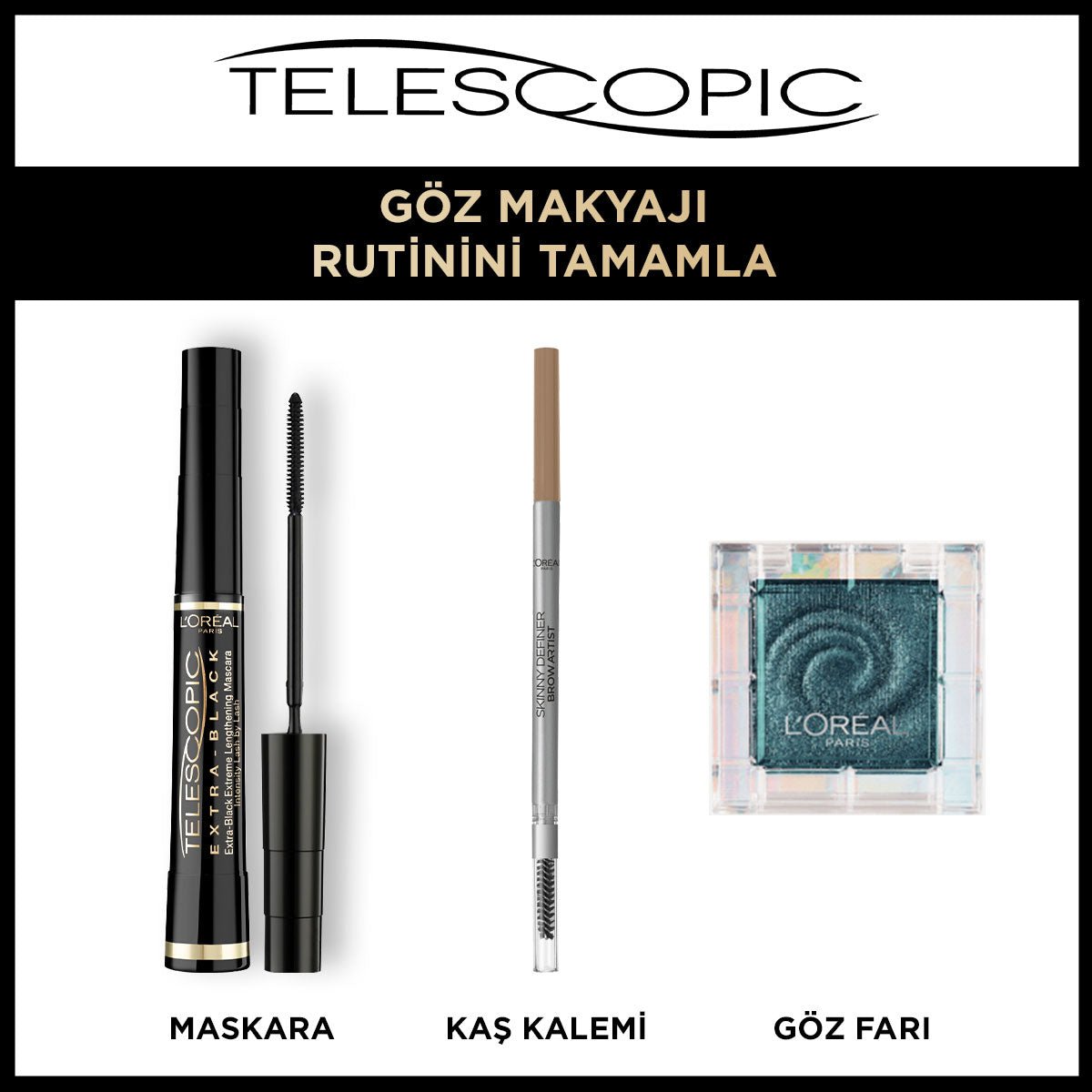 Loreal Paris Telescopic Carbon Black Maskara - Siyah - Melori