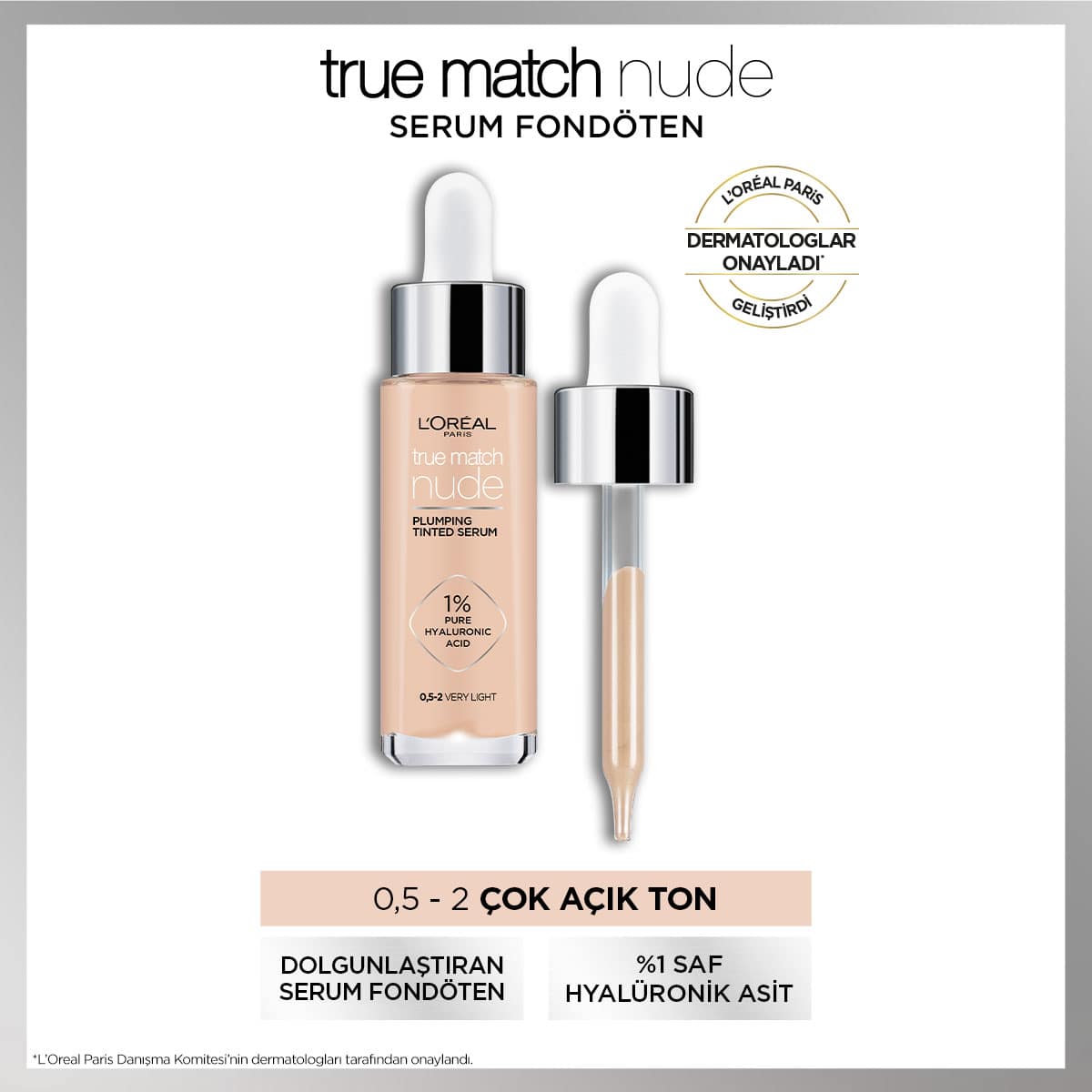 Loreal Paris True Match Nude Fondöten Serum 0.5 - 2 Very Light - Melori