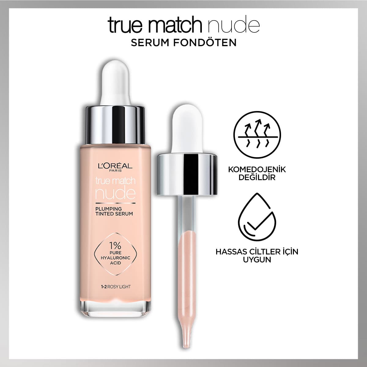 Loreal Paris True Match Nude Fondöten Serum 0.5 - 2 Very Light - Melori