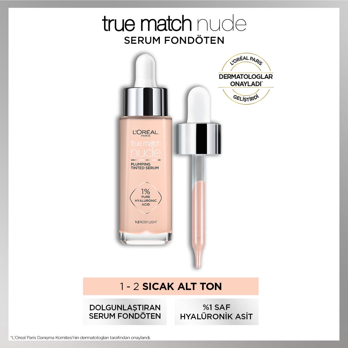 Loreal Paris True Match Nude Fondöten Serum 1 - 2 Rosy Light - Melori