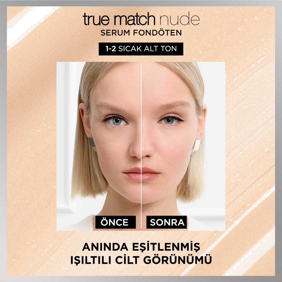 Loreal Paris True Match Nude Fondöten Serum 1 - 2 Rosy Light - Melori