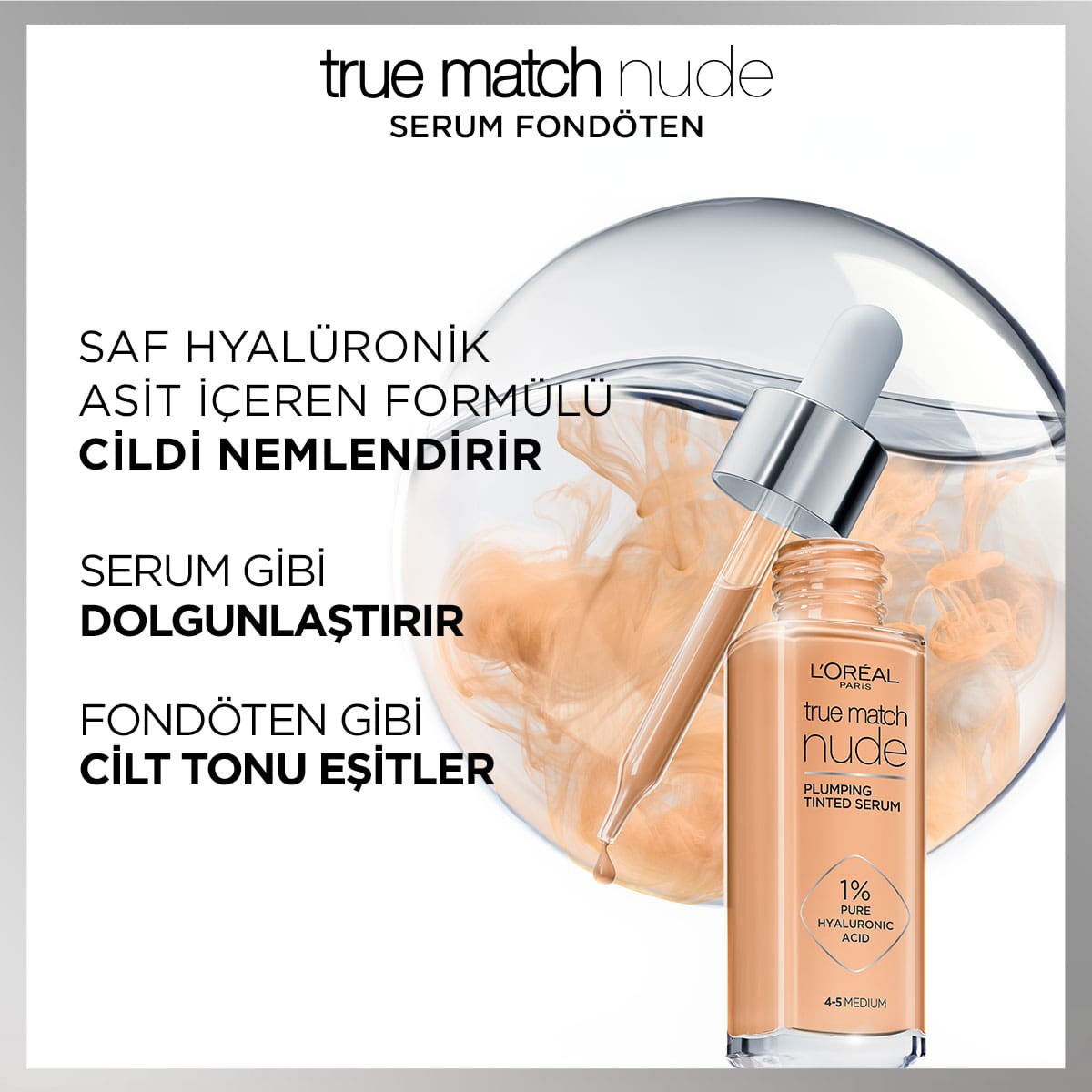 Loreal Paris True Match Nude Fondöten Serum 2 - 3 Light - Melori