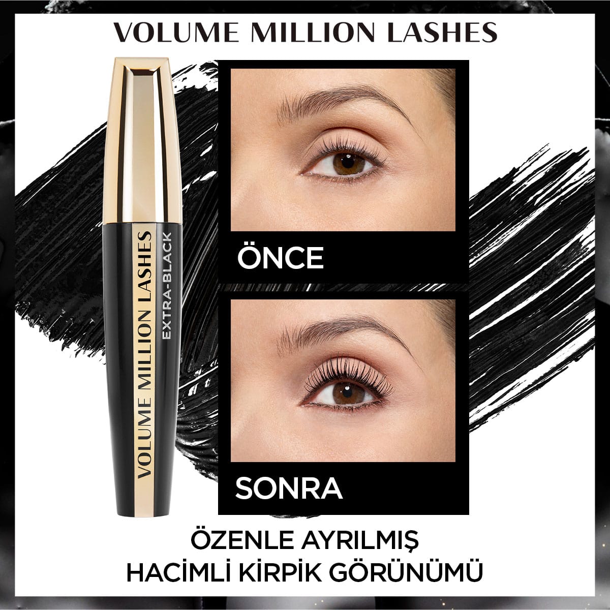 Loreal Paris Volume Million Lashes Extra Black Maskara - Melori
