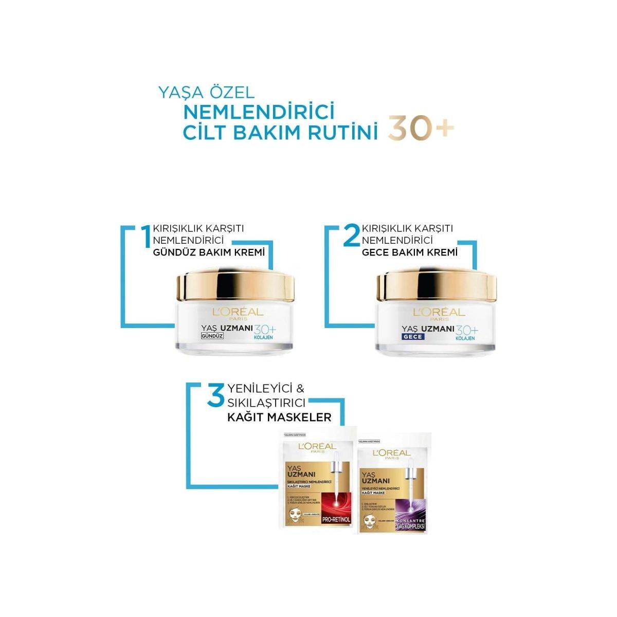 Loreal Paris Yaş Uzmanı 30+ Kırışıklık Karşıtı Nemlendirici Gece Kremi 50 ml - Melori