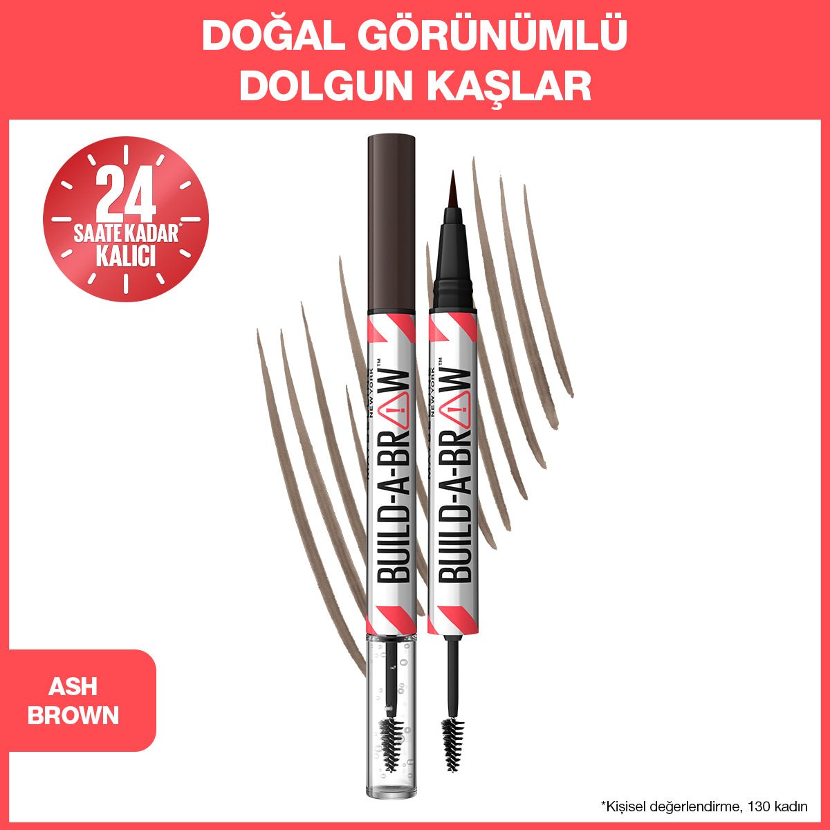 Maybelline New York Build a Brow 2in1 Kaş Kalemi ve Jeli Ash Brown - Melori