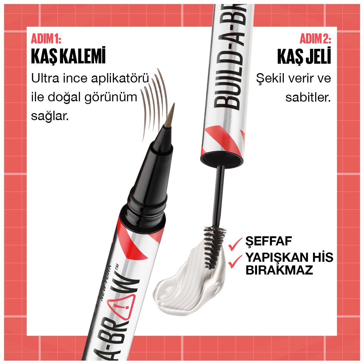 Maybelline New York Build a Brow 2in1 Kaş Kalemi ve Jeli Black Brown - Melori