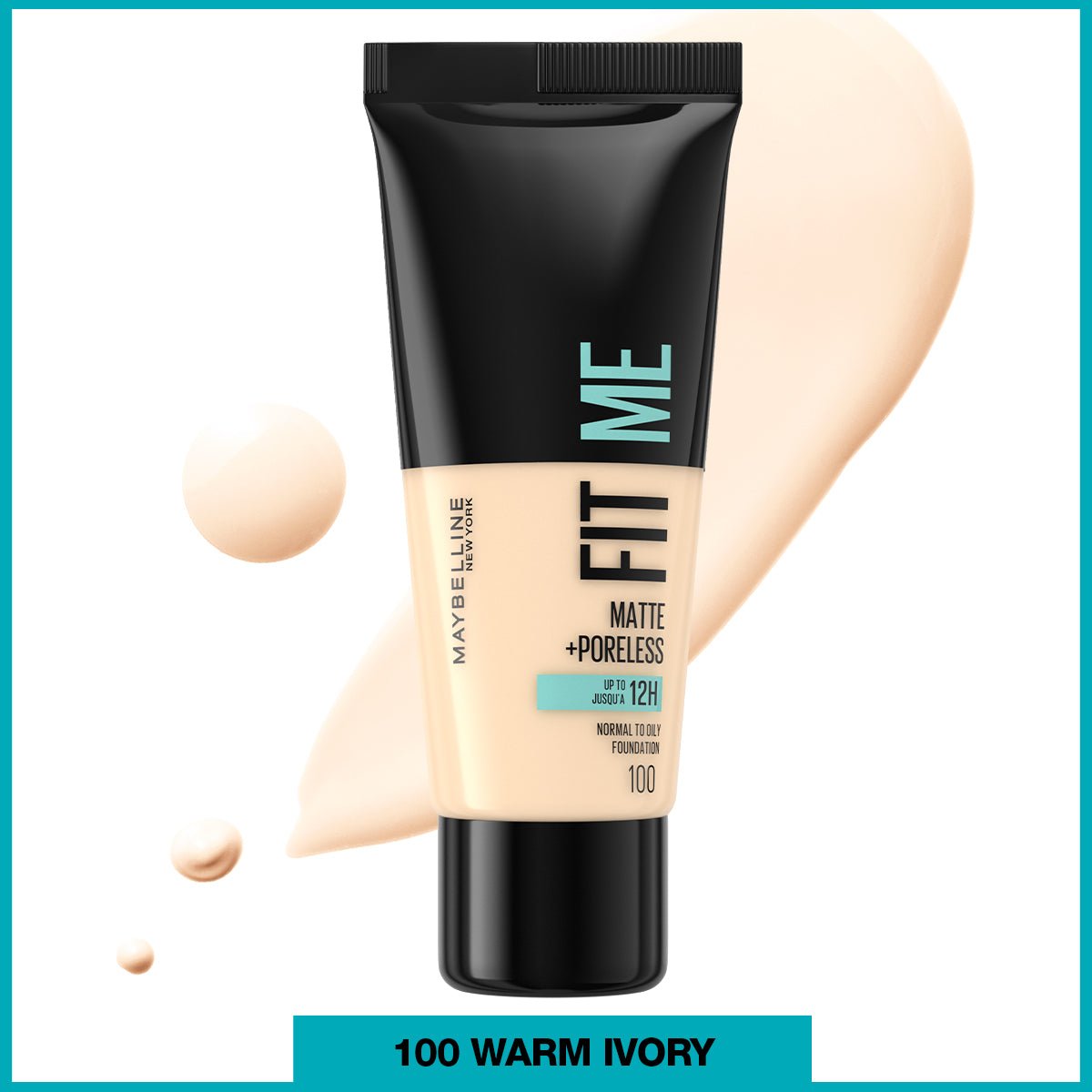 Maybelline New York Fit Me Matte+Poreless Fondöten - 100 Warm Ivory - Melori