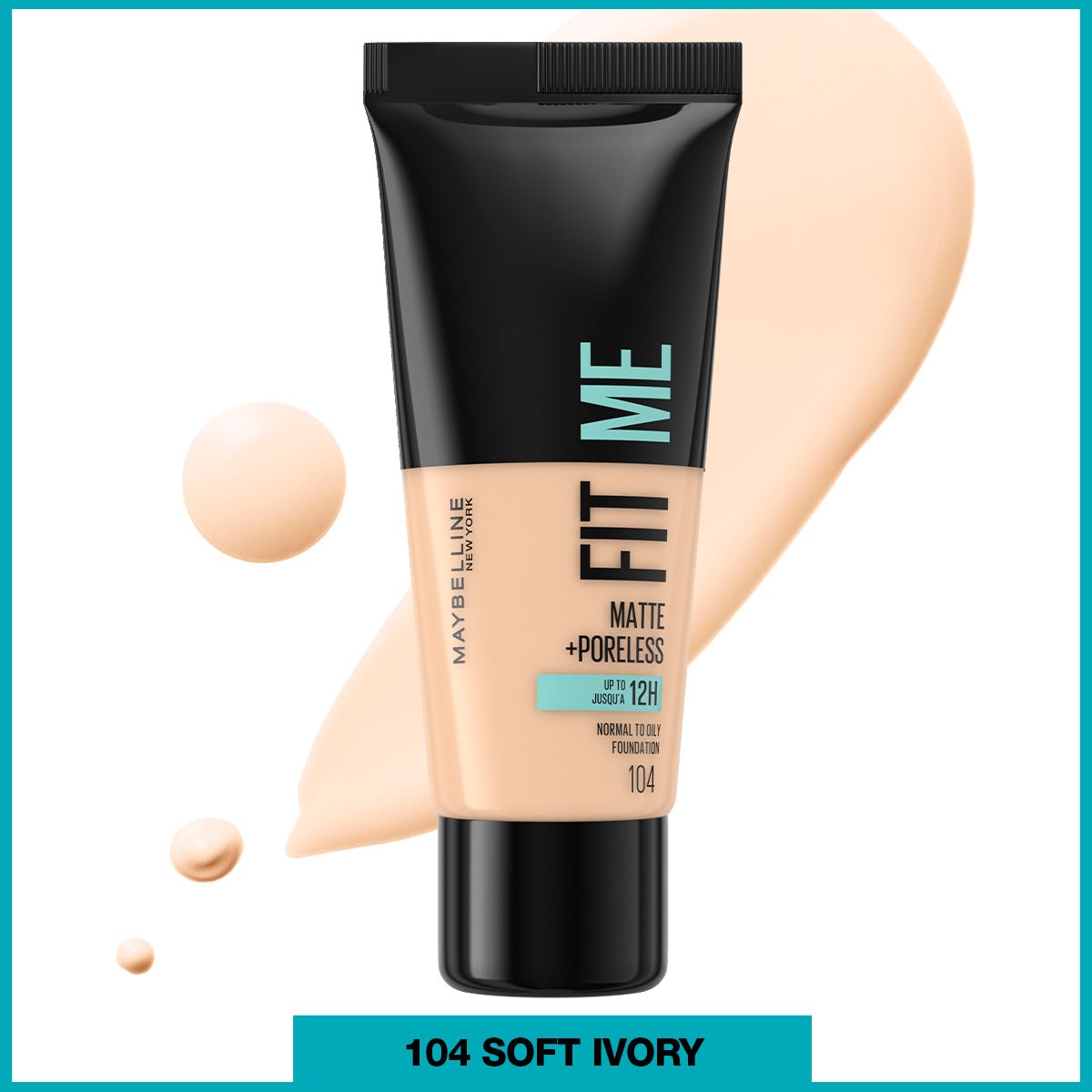 Maybelline New York Fit Me Matte+Poreless Fondöten - 104 Soft Ivory - Melori