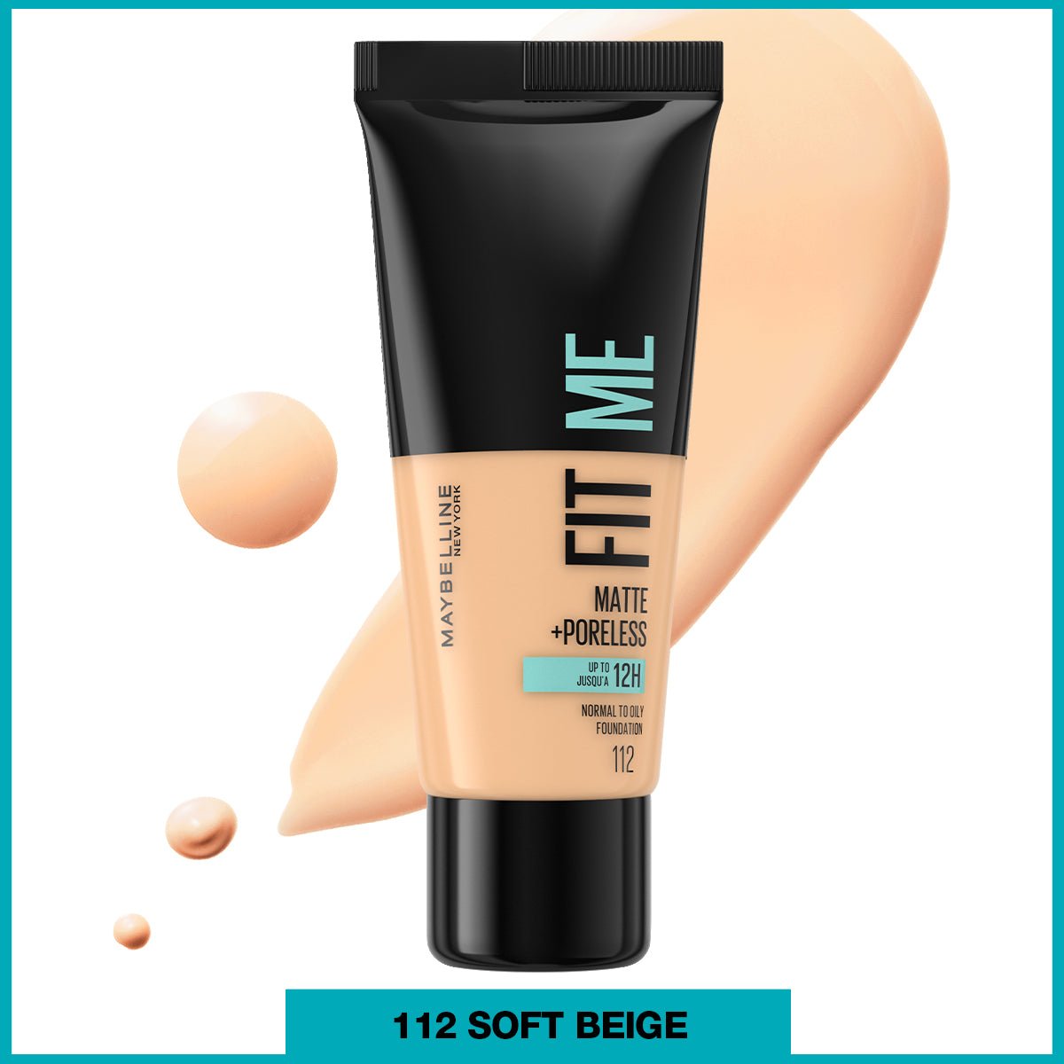 Maybelline New York Fit Me Matte+Poreless Fondöten - 112 Soft Beige - Melori