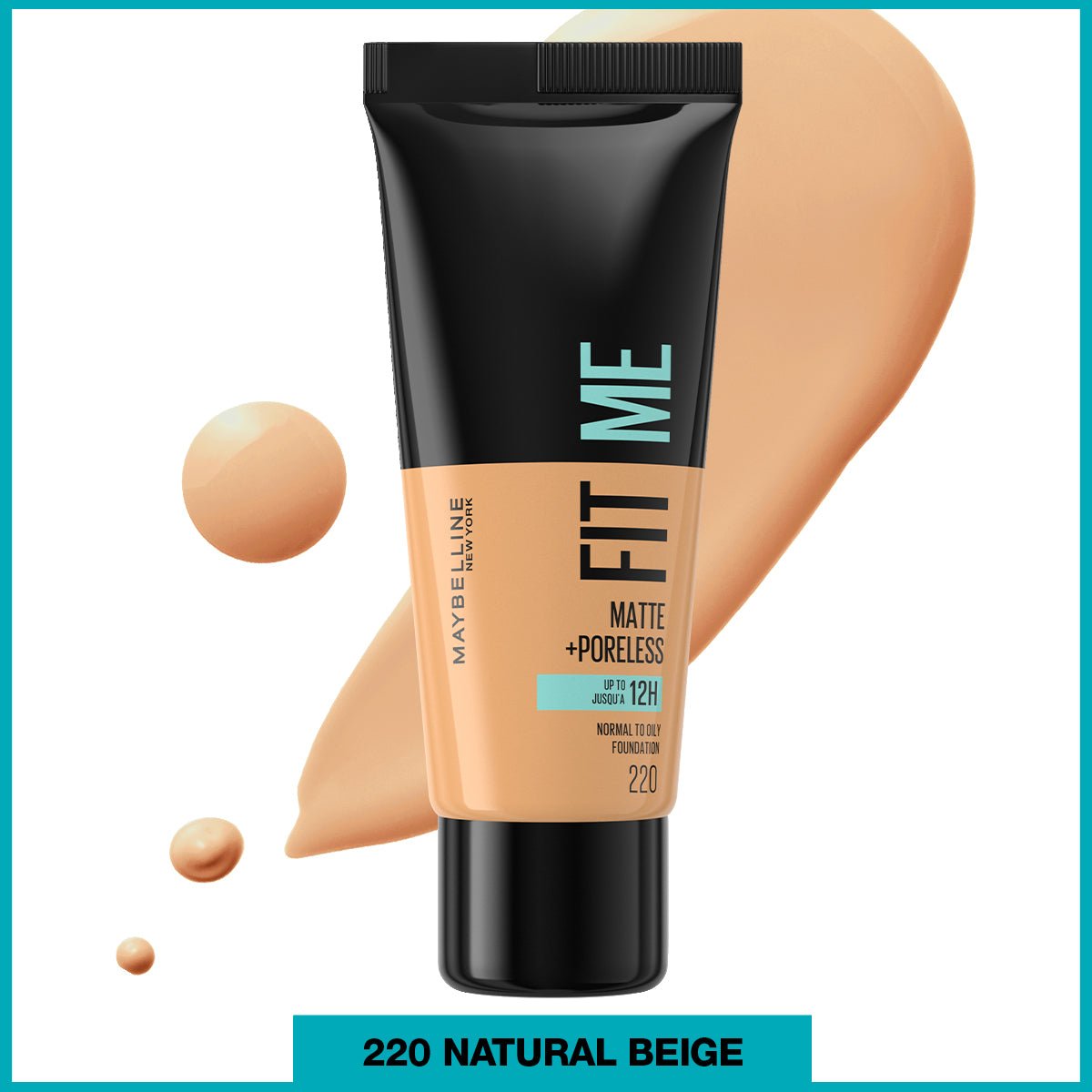 Maybelline New York Fit Me Matte+Poreless Fondöten - 220 Natural Beige - Melori