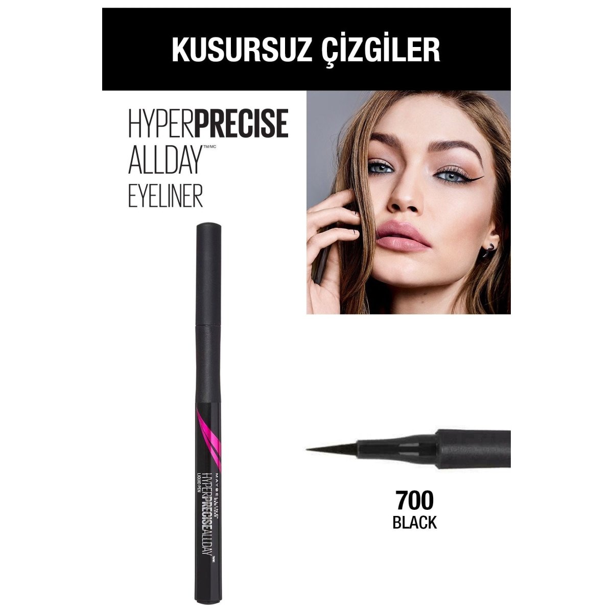 Maybelline New York Hyper Precise All Day Eyeliner - 700 Black - Siyah - Melori