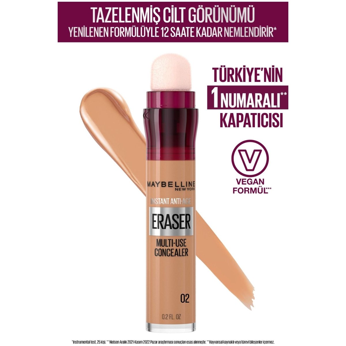 Maybelline New York Instant Anti Age Eraser Kapatıcı - 02 Nude - Melori