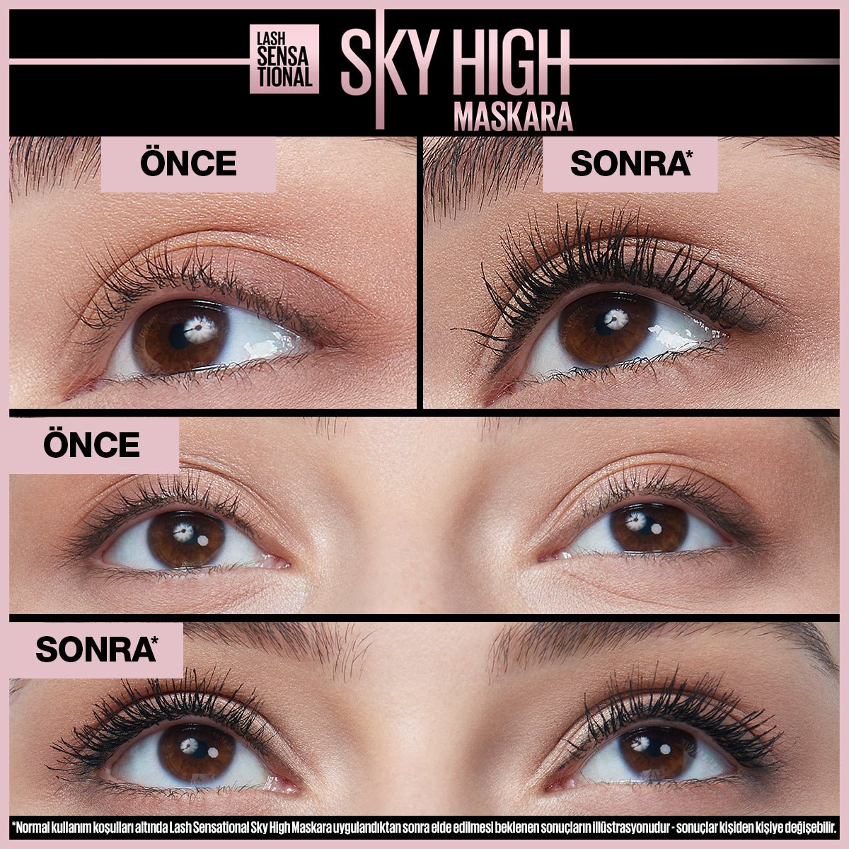 Maybelline New York Lash Sensational Sky High Suya Dayanıklı Waterproof Maskara - Melori
